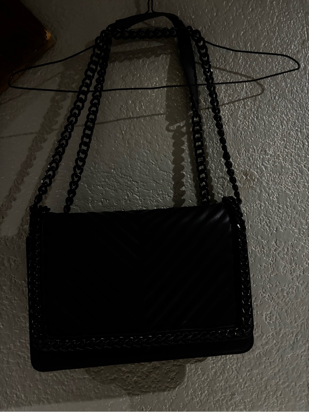 Black Quilted Chain Shoulder Bag